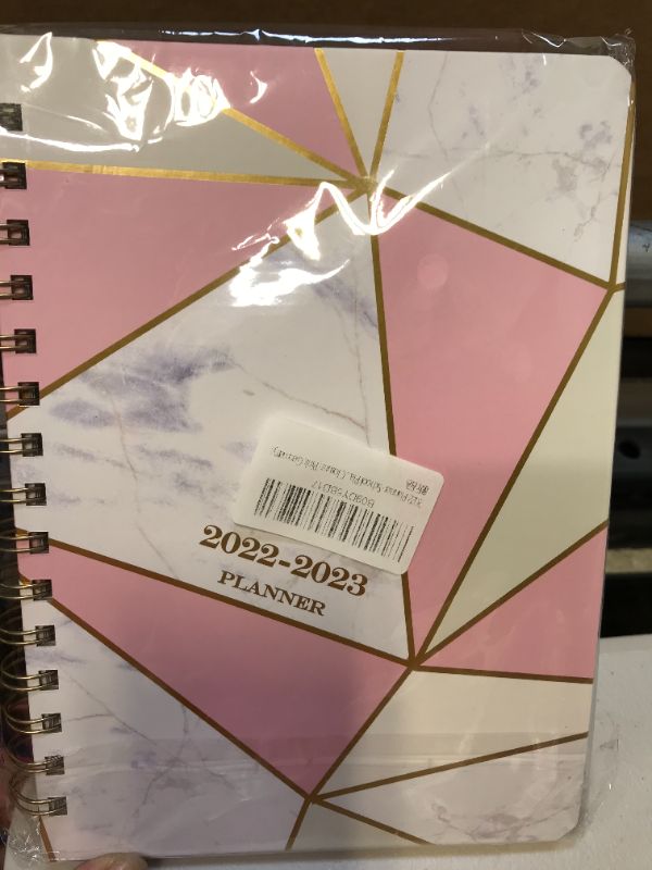 Photo 2 of Planner 2022-2023 - Calendar 2022, Daily Planner Weekly & Monthly Planner, 6.5"x 8.5" Flexible Cover, Twin-Wire Binding, to-Do List,with Inner Pockets, Holidays and Calendars (Pink Geometry)