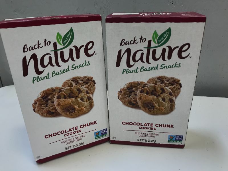 Photo 2 of Back to Nature Cookies, Non-GMO Chocolate Chunk, 9.5 Ounce 2pack---exp date 08-2022