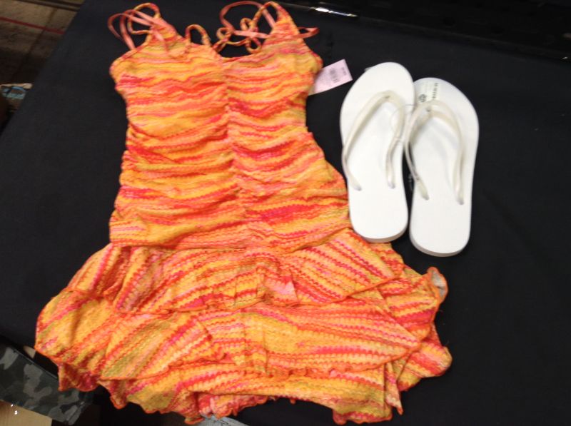 Photo 1 of Bundle of Dress Size L & White Sandals Size 9