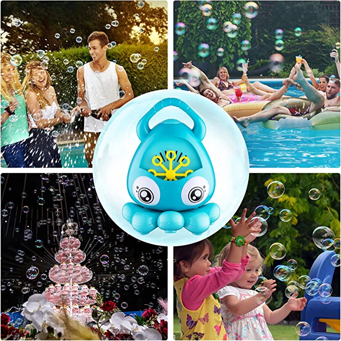 Photo 1 of Bubble Machine, Automatic Bubble Machine with Great Music for Kids, Bubble Machine for Toddlers with 3000+ Bubbles/min, 2 x 100ml Bubble Solution Toys for Boys Girls Outdoor Indoor Wedding Parties