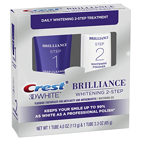 Photo 1 of Crest 3D White Brilliance 2-Step Kit, Deep Clean Toothpaste (4oz) + Teeth Whitening Gel (2.3oz)