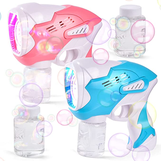 Photo 1 of FUN LITTLE TOYS 2 Bubble Guns with 4 Bottles Bubble Solutions for Kids, Bubble Maker with Sound and Light, Bubble Blower Toys for Bubble Blaster Party Supplies, Summer Outdoor Activity Party Favors