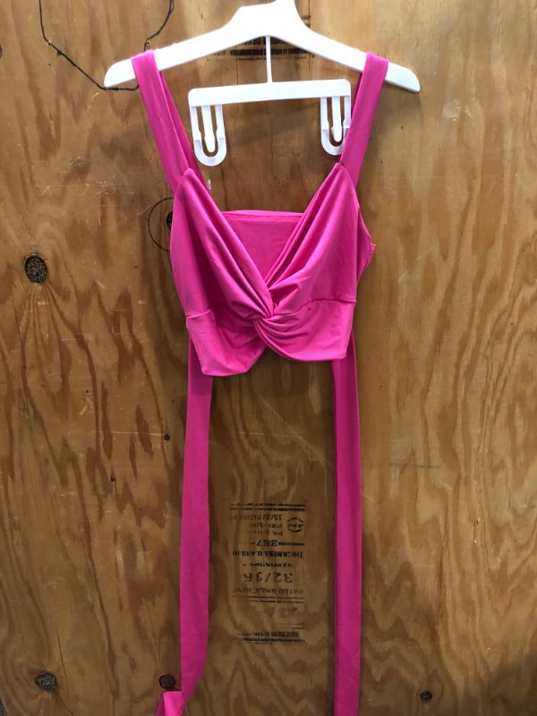 Photo 2 of Cross Crop Top Hot Pink Size L