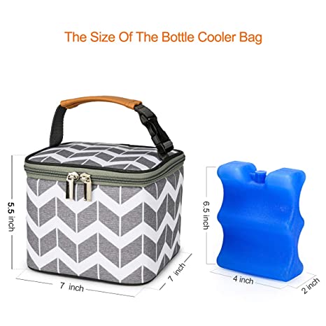 Photo 2 of BABEYER BreastMilk Cooler Bag with Ice Pack Fits 4 Large Baby Bottles Up to 5 Ounce, Baby Bottle Cooler Bag Great for Nursing Mom Daycare