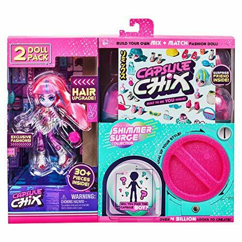 Photo 1 of Capsule Chix Shimmer Surge 2 Pack, 4.5 inch Small Doll with Capsule Machine