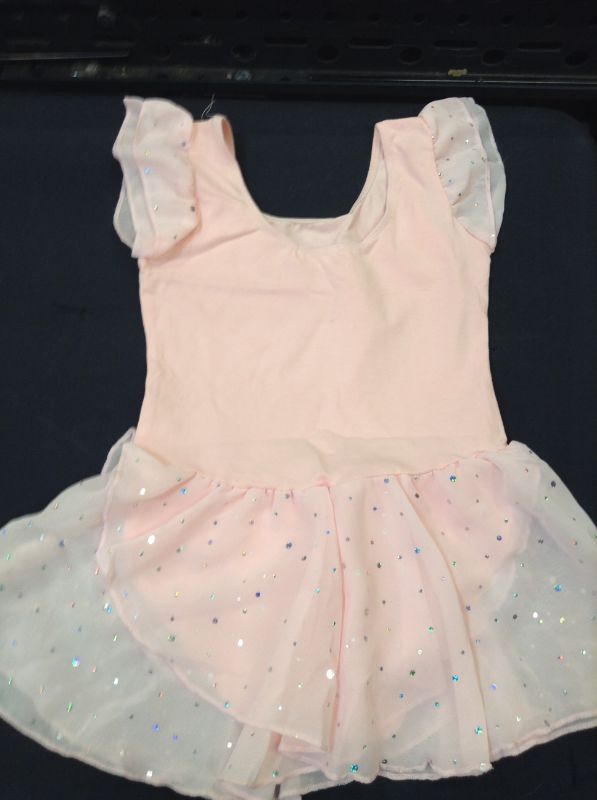 Photo 2 of Arshiner Girls Ruffle Sleeve Ballet Dance Dress Tutu Skirted Leotard--SIZE 6-7