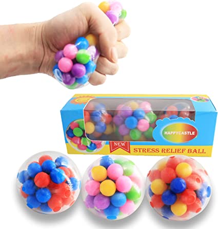 Photo 1 of HappyCastle Squishy Stress Ball?3-Pack?,Colorful Squeezing Stress Relief Fidget Toy for Adults&Kids,Anxiety Relief Items
