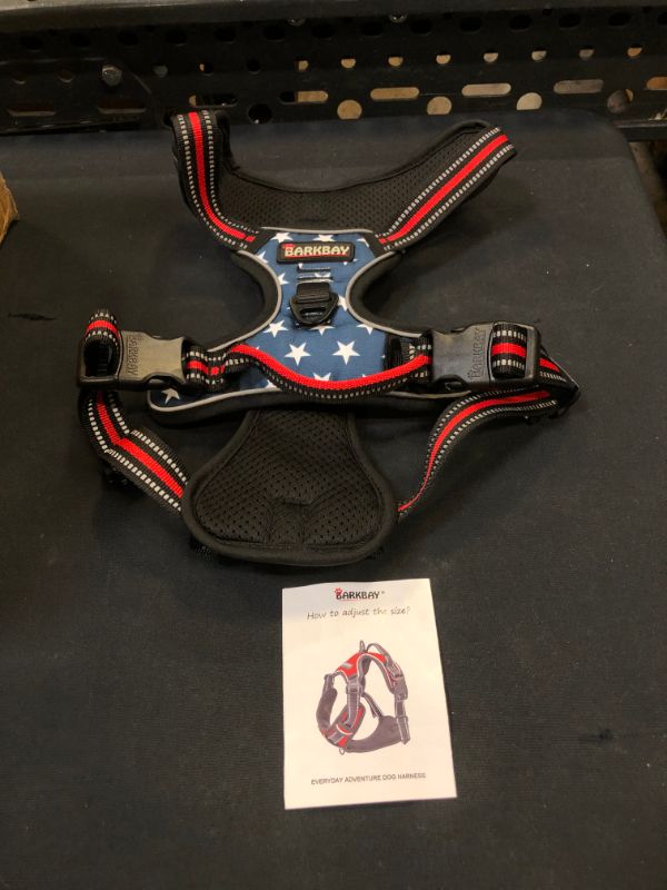 Photo 2 of BARKBAY No Pull Dog Harness Front Clip Heavy Duty Reflective Easy Control Handle for Large Dog Walking LARGE, STARS, BLUE

---USED GOOD CONDITION