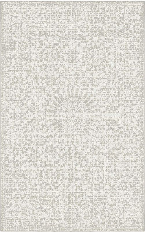 Photo 1 of NEW OPHANIE MODERN BOHO CHIC BEIGE AND GREY AREA RUG 5ft X 8ft