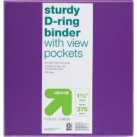 Photo 1 of 1.5" 3 Ring Binder Clear View Purple - up & up™
