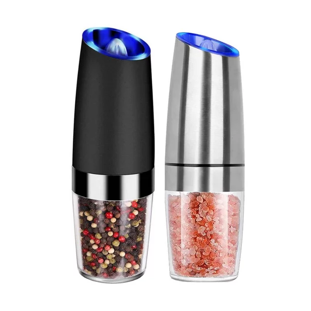Photo 1 of USB Electric Gravity Salt And Pepper Mill 2 Pack Gravity Electric Salt, Pepper Grinder Set Automatic Pepper, Salt Mill Grinder Adjustable Coarseness, color Black/White Swtroom
