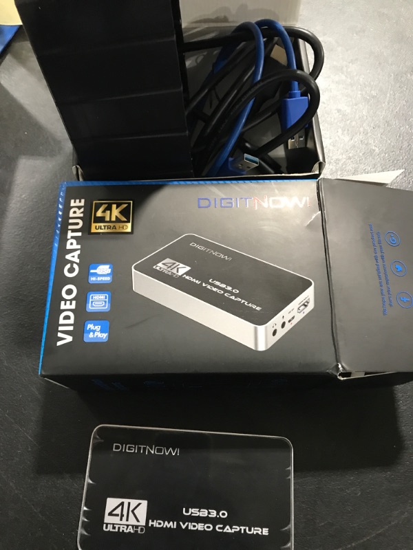 Photo 2 of DIGITNOW 4K HDMI Video Capture Card, USB 3.0 with Microphone and Earphone HDMI Loop-Out, 4k 60Hz Video Recorder for Broadcast Live, Record via DSLR, Camcorder, or Action Cam silver