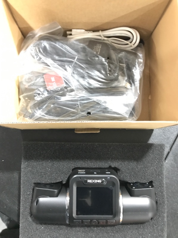 Photo 2 of Rexing V2 PRO AI Dash Cam, 3-Channel Front/Cabin/Rear 1080p Recording with Wi-Fi and GPS
