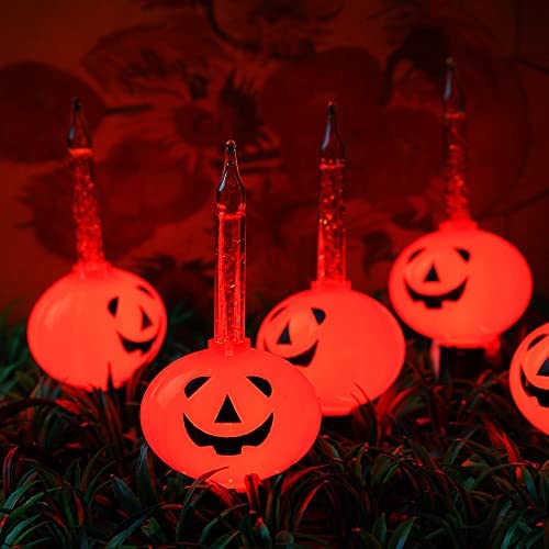 Photo 1 of ?HAYATA 8 Count Halloween Pumpkin Bubble Lights - 7.1ft Vintage Orange Halloween String Light for Indoor Decor - Fairy Halloween Lighting for Indoor, Bedroom, House, Halloween Party Decorations https://a.co/d/3oOwUXf