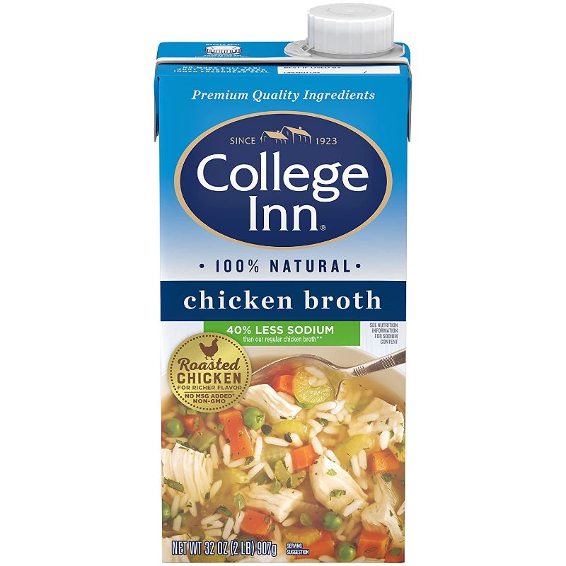 Photo 1 of 100% Natural Reduced Sodium Chicken Bone Broth Carton, 32 Oz (Pack of 12) --- EXP. 10-19-2022