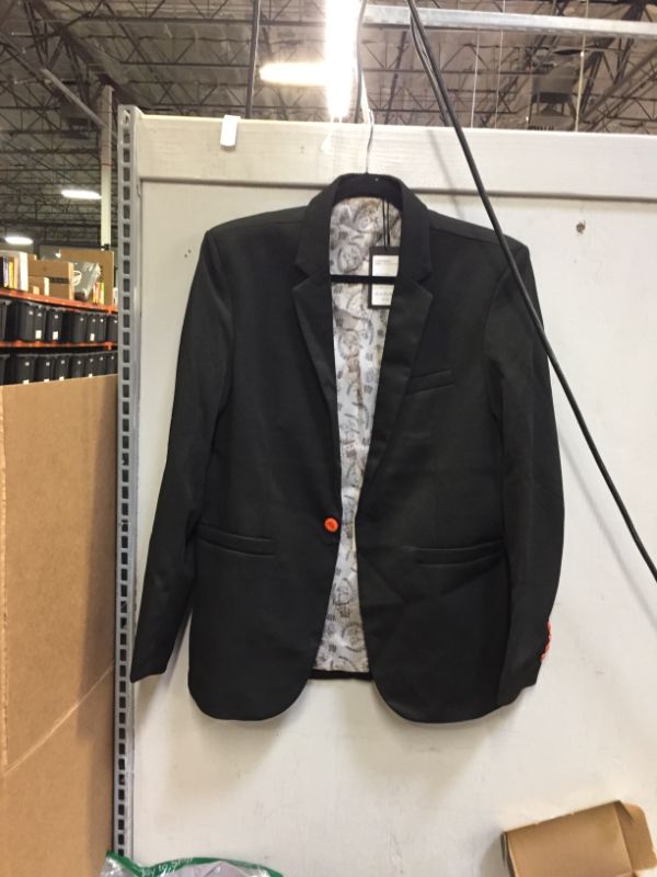 Photo 1 of Mens sport jacket sz S- black with orange buttons 