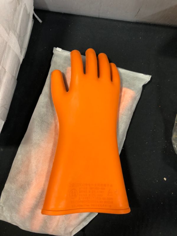 Photo 3 of Electrical Insulated Lineman Rubber Gloves Class 2 Electrician High Voltage 20KV Safety Protective Work Gloves Insulating for Man Woman