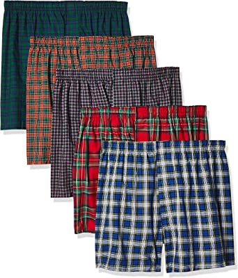 Photo 1 of Hanes Ultimate Men's Woven Boxers Pack, Moisture-Wicking Plaid Boxers, Cotton-Blend Boxers, Multipack (Colors May Vary) sz M (ONLY ONE PAIR OPENED) 
