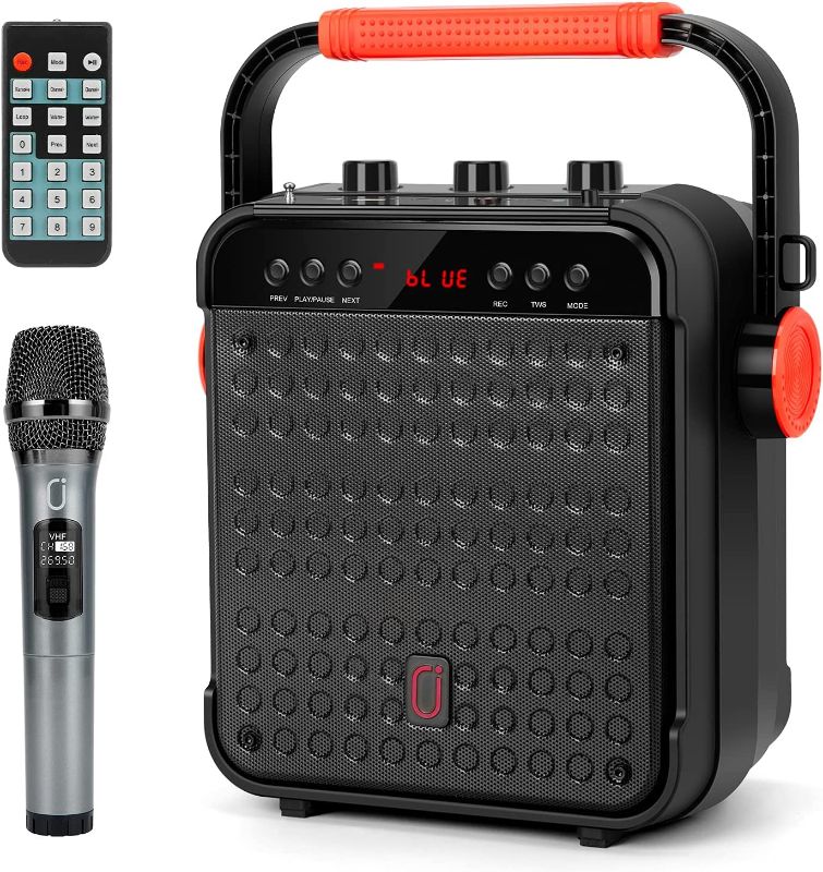 Photo 1 of JYX Portable Karaoke Machine with Wireless Microphone, Bluetooth PA System with TWS,Remote Control Karaoke Speaker with AUX in, TF Card, USB C Charging
