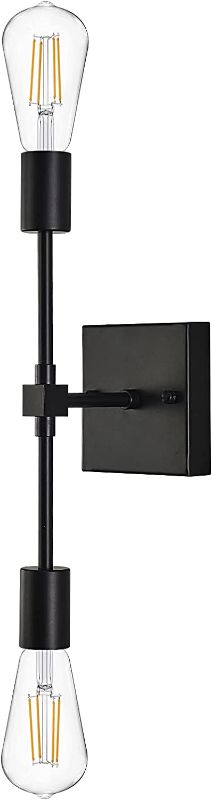 Photo 1 of Fullarton 2-Lights Bathroom Vanity Light Fixtures, Mid Century Modern Industrial Wall Sconce ?Indoor Vintage Wall Lamp for Over Mirror Bedroom Bedside Living Room Hallway (Black)
