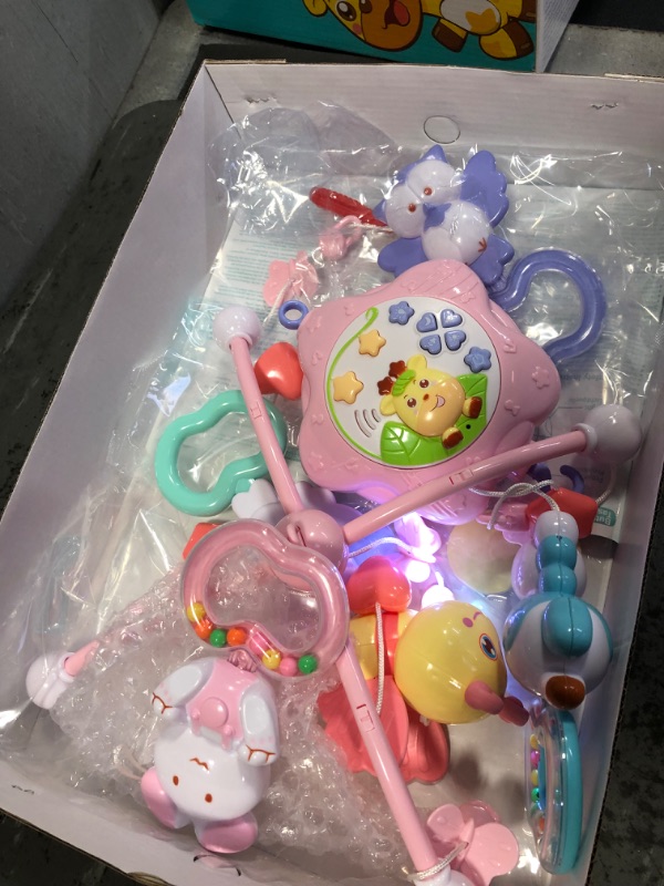 Photo 2 of Baby Mobile for Crib with Music and Lights, Remote and Projection. Pack and Play Toys for Ages 0+ Months (Pink-Bee)

