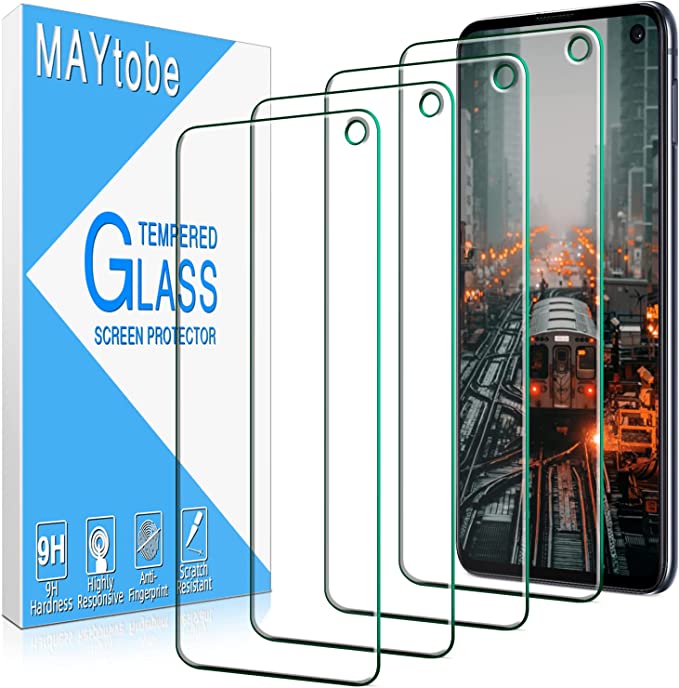 Photo 1 of [4 Pack] MAYtobe Screen Protector Compatible For Samsung Galaxy S10e Tempered Glass, Bubble Free, Case Friendly, Easy to Install
