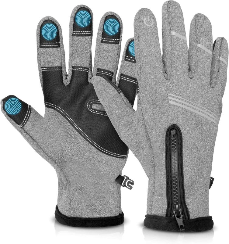 Photo 1 of Hikenture Winter Touchscreen Cycling Gloves for Men and Women (GREY, SIZE L)