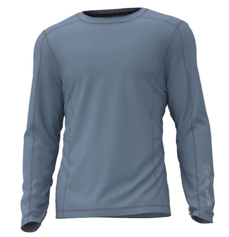 Photo 1 of Husqvarna 529677742 MEN'S VARME LS PERF LONG SLEEVE SHIRT SZ XS BLUE/GREY NEW