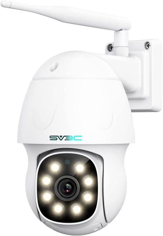 Photo 1 of 2022 PTZ WiFi Camera Outdoor, SV3C 5MP Rotate Pan Tilt IP Cameras with Auto Tracking and Floodlight, Security Cam Support Color Night Vision, Humanoid Detection, IP66 Waterproof, Audio SD Card Record
