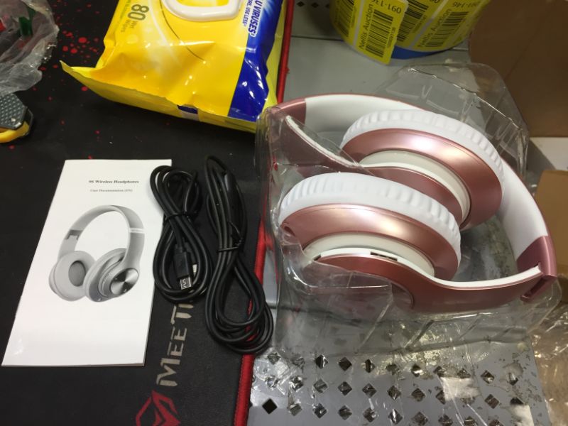 Photo 1 of Bluetooth Headphones Over-Ear, 60 Hours Playtime Foldable Lightweight Wireless Headphones Hi-Fi Stereo with 6 EQ Modes, Bass Adjustable Headset with Built-in HD Mic, FM, SD/TF for Cell Phone/PC/Home
