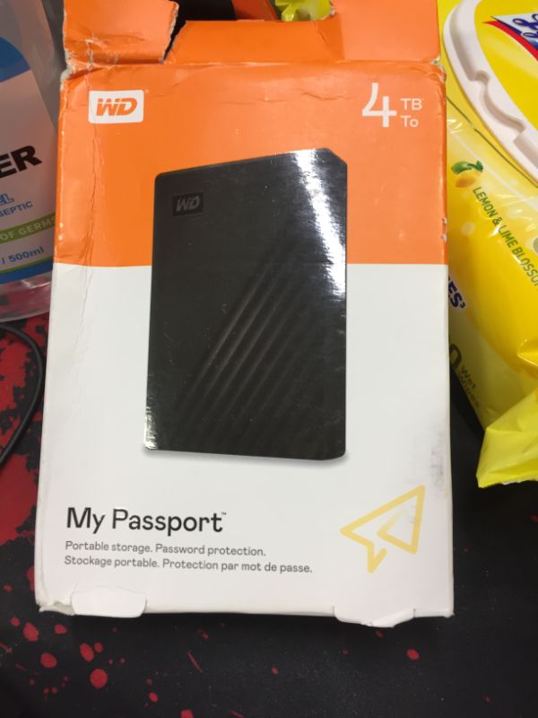 Photo 2 of WD 4TB My Passport Portable Storage External Hard Drive USB 3.2 for PC/MAC Black