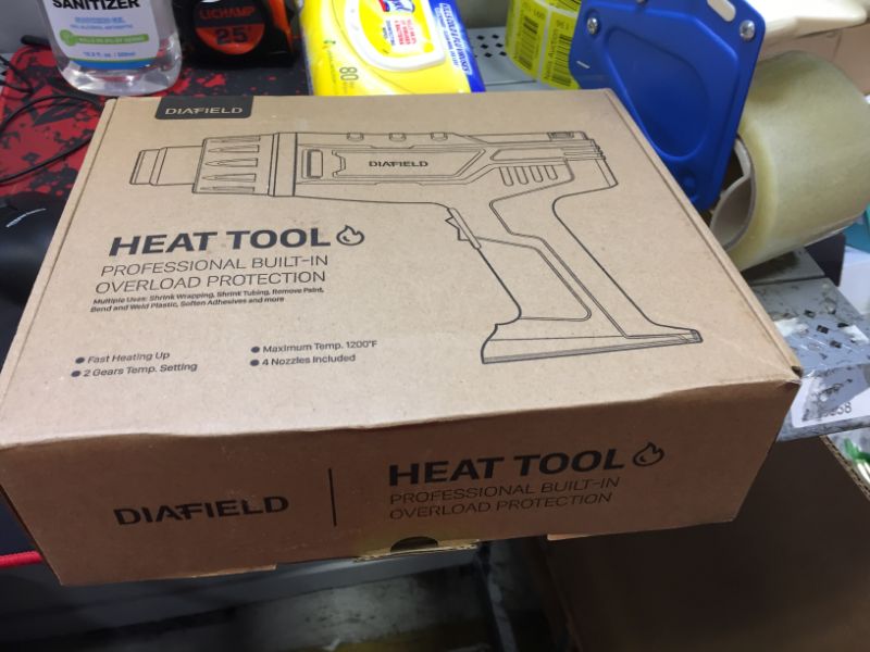 Photo 2 of 1850W Heat Gun Variable Temperature Settings 112?~1202??44?- 650??, DIAFIELD Fast Heat Hot Air Gun, Durable& Overload Protection, with 4 Nozzels for Shrink Wrap,Vinyl, Crafts, Epoxy Resin
