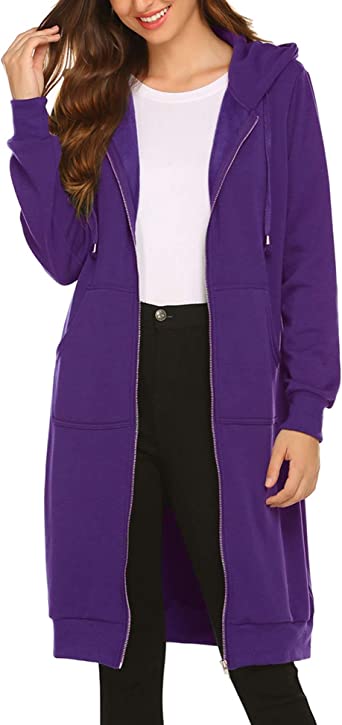 Photo 1 of ELESOL Women Casual Zip up Fleece Hoodies Tunic Sweatshirt Long Hoodie Jacket , SIZE XL