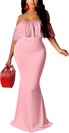 Photo 1 of BestGirl Women's Off Shoulder Maxi Dress , SIZE UNKNOWN 