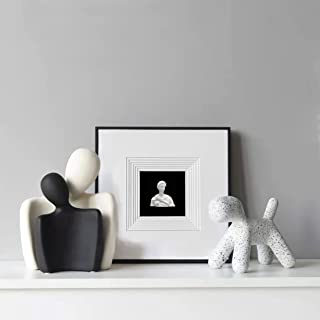 Photo 1 of Auolis Modern Framed Wall Art Set, 3D Minimalist Decor, Black and White Wall Art for Living Room and Decorative Shelves, Greek Statue Aluminum Shadow Box and Frame Mat (Black-George)-INSIDE ART HAS CAME UNGLUED--SEE PICTURE
