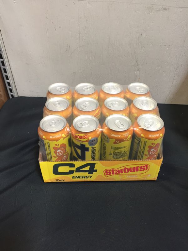 Photo 2 of Cellucor C4 Starburst Carbonated Lemon Energy Drink, Sugar Free, High Performance Pre-Workout Beverage, No Artificial Colors or Dyes, 16 oz, 12 Count
BEST BY AUG 2023