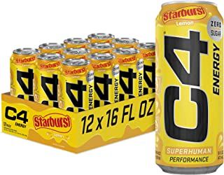 Photo 1 of Cellucor C4 Starburst Carbonated Lemon Energy Drink, Sugar Free, High Performance Pre-Workout Beverage, No Artificial Colors or Dyes, 16 oz, 12 Count
BEST BY AUG 2023