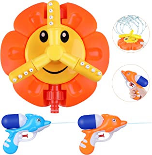 Photo 1 of Gemeer Outdoor Water Sprinkler for Kids, Kids Water Sprinkler with Rotating Nozzles, Outdoor Play Sprinkler for Kids Ages 4-8, 8-12 with Two Water Guns, Summer Yard Water Toy rear
