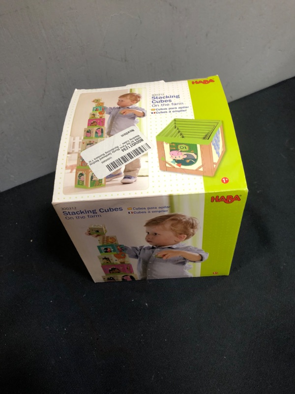 Photo 3 of HABA ON THE FARM STURDY CARDBOARD NESTING AND STACKING CUBES 