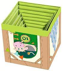 Photo 1 of HABA ON THE FARM STURDY CARDBOARD NESTING AND STACKING CUBES 