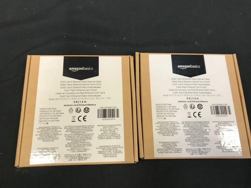 Photo 3 of Amazon Basics RJ45 Cat-6 Gigabit Ethernet Patch Internet Cable - 5 Foot --- 2 BOXES 
