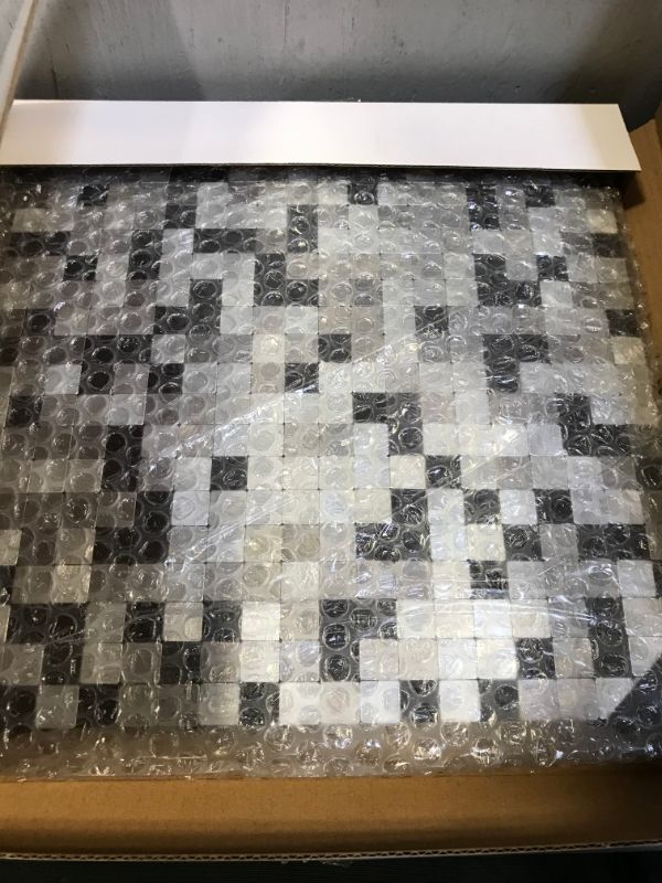 Photo 2 of Backsplash for Kitchen Peel and Stick, Stainless Steel Mosaic Tiles 3D Wall Stickers in Silver Black (11.6''x11.6'' 5 Sheets)
