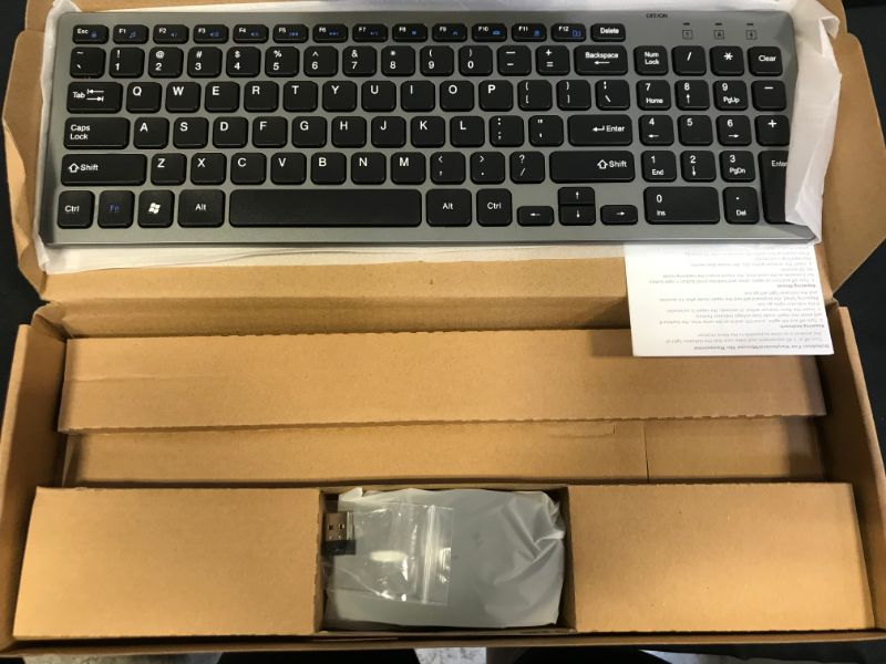 Photo 2 of FENIFOX Wireless Keyboard and Mouse,2.4G USB Ergonomic Silent Full-Size Compact for PC Laptop Mac iMac Windows (Black Grey)
