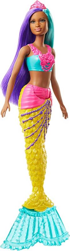 Photo 1 of Barbie Dreamtopia Mermaid Doll, 12-inch, Teal and Purple Hair, multi ---- BOX CRACKED
