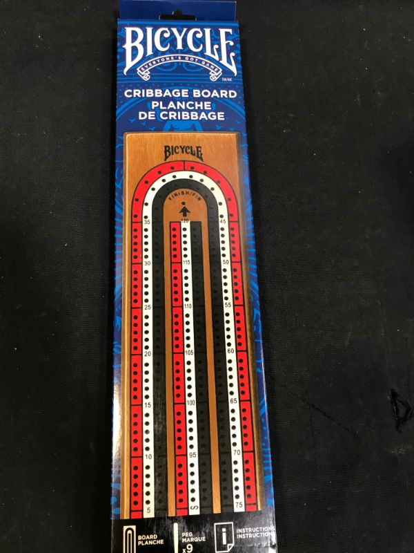 Photo 2 of Bicycle 3-Track Color Coded Wooden Cribbage Game