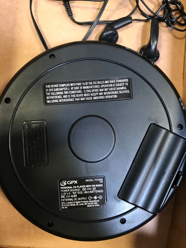 Photo 3 of GPX PC332B Portable CD Player with Anti-Skip Protection