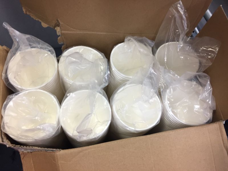 Photo 1 of 400 Pack 8 oz Disposable Paper Coffee Cup, Hot/Cold Beverage Drinking Cups for Water, Paper Coffee Cups , White Paper Hot Coffee Cups, Suitable for Party, Picnic, Travel, and Events.
