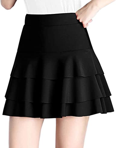 Photo 1 of Afibi Stretchy Flared Ruffle Layered Mini Skater Skirts for Women size XL
