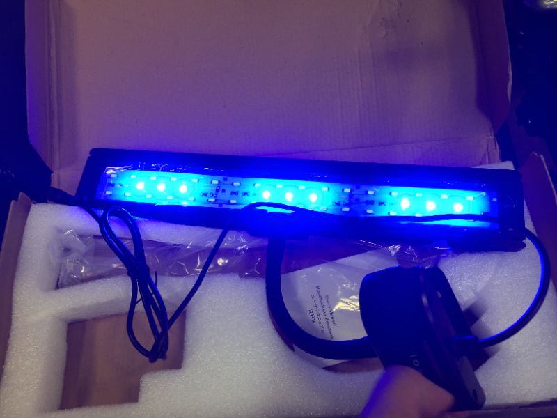 Photo 2 of hygger 9.7 Inches Blue White LED Aquarium Light Clip on Small Led Light for Planted Saltwater Freshwater Fish Tank with Gooseneck Clamp