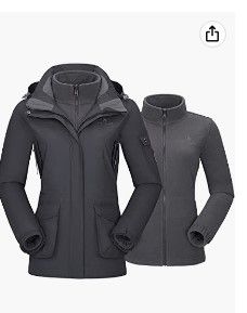 Photo 1 of CAMEL CROWN Womens Waterproof Ski Jacket 3-in-1 Windbreaker Winter Coat Fleece Inner for Rain Snow Outdoor Hiking SIZE 2XL
